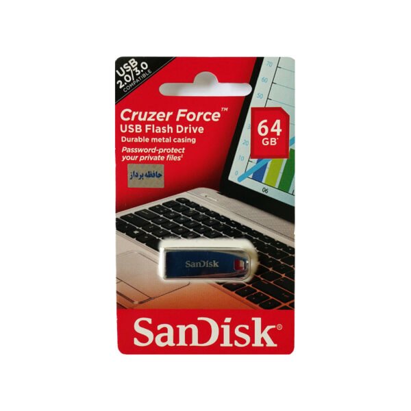 فلش مموری SanDisk مدل Cruzer Force ظرفیت 64 گیگابایت